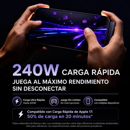 Cable Tipo C a Tipo C 240W con Soporte Plegable | Carga Ultra Rápida