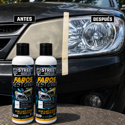 Restaurador de Faros Profesional 2x1 – Recupera brillo y visibilidad en minutos