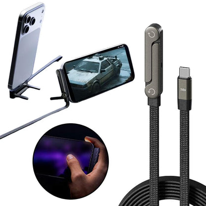 Cable Tipo C a Tipo C 240W con Soporte Plegable | Carga Ultra Rápida