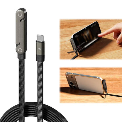 Cable Tipo C a Tipo C 240W con Soporte Plegable | Carga Ultra Rápida